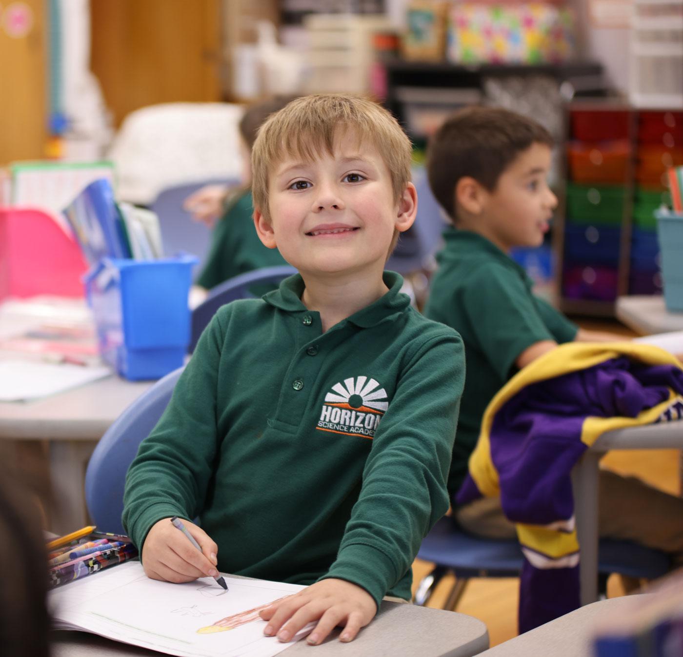 Horizon Science Academy Davenport student working in the classroom Horizon Science Academy Davenport student working in the classroom